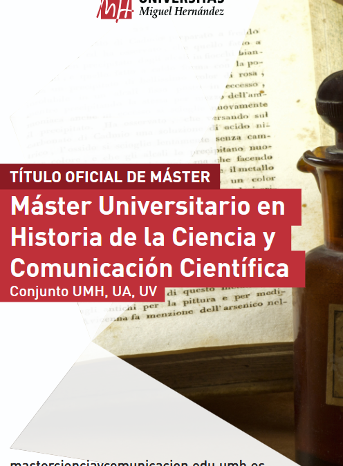 Abierto el plazo de preinscripción para el Máster Universitario en Historia de la Ciencia y la Comunicación Científica (curso 2026-2027)